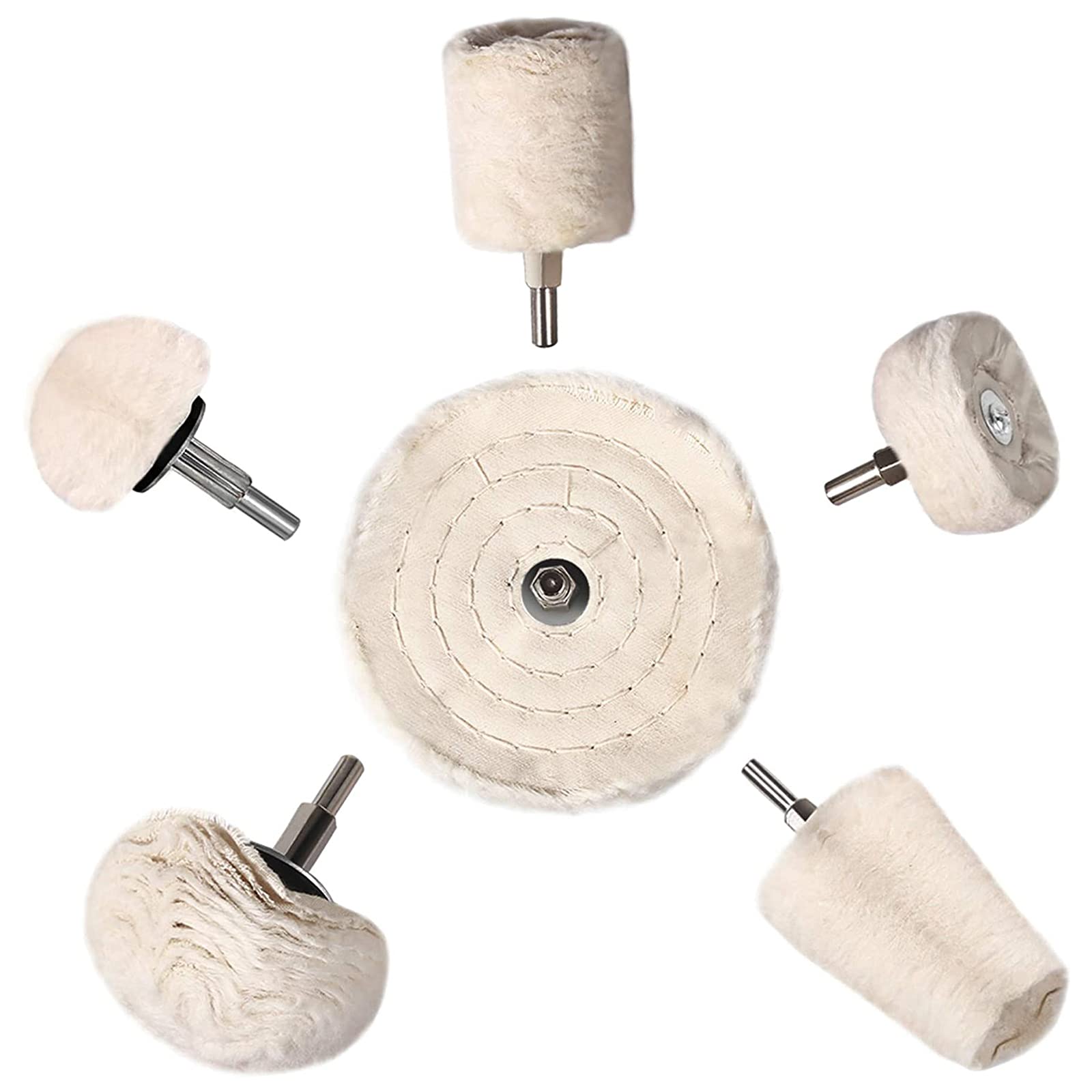 STHIRA® Car Polish Kit,6 Pcs White Polishing Buffing Wheel, Conical/Column/Mushroom/Wheel Shaped Polishing Tool for Metal Aluminum,Stainless Steel,Jewelry,Wood,Plastic,Ceramic,Glass STHIRA® Car Polish Kit,6 Pcs White Polishing Buffing Wheel, Conical/Column/Mushroom/Wheel Shaped Polishing Tool for Metal Aluminum,Stainless Steel,Jewelry,Wood,Plastic,Ceramic,Glass